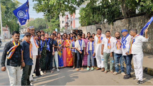 डोम समाज ने धूमधाम से मनाई बाबा साहेब की जयंती, हजारों की संख्या में निकाली भव्य शोभा यात्रा